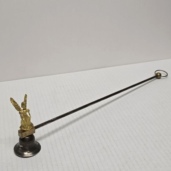 Vintage Angel Candle Snuffer Brass Iron Two Tone Metal - Picture 2 of 9